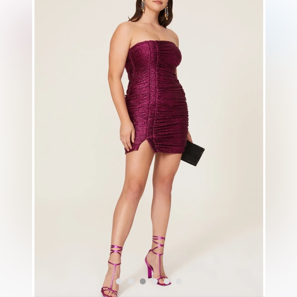 BLACK HALO Gio Metallic Strapless Mini Dress 8
